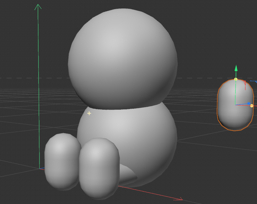 Creating the arms of the chicken using the capsule primitive object.